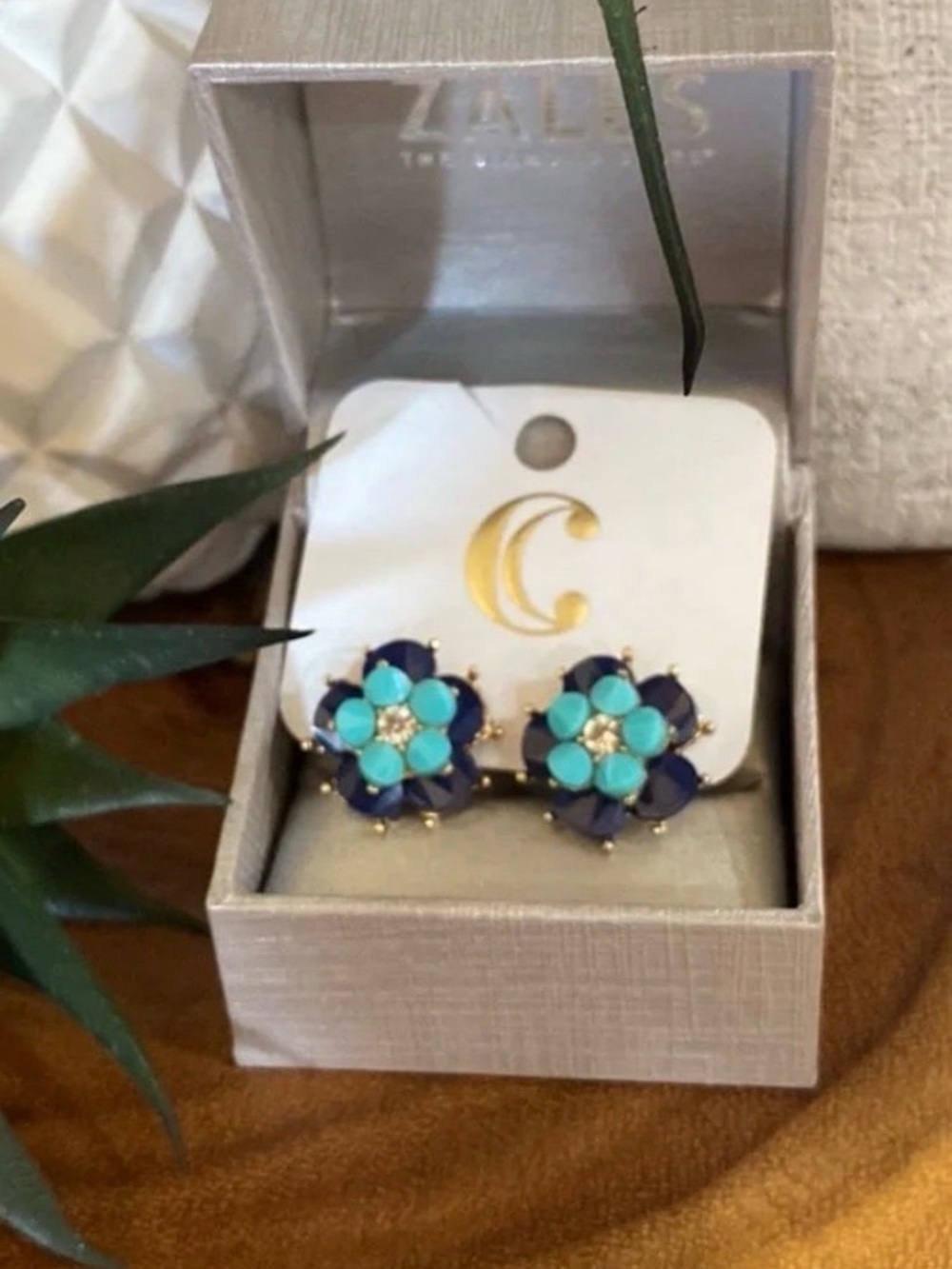Navy & Turquoise “Vintage Vibe” Earrings